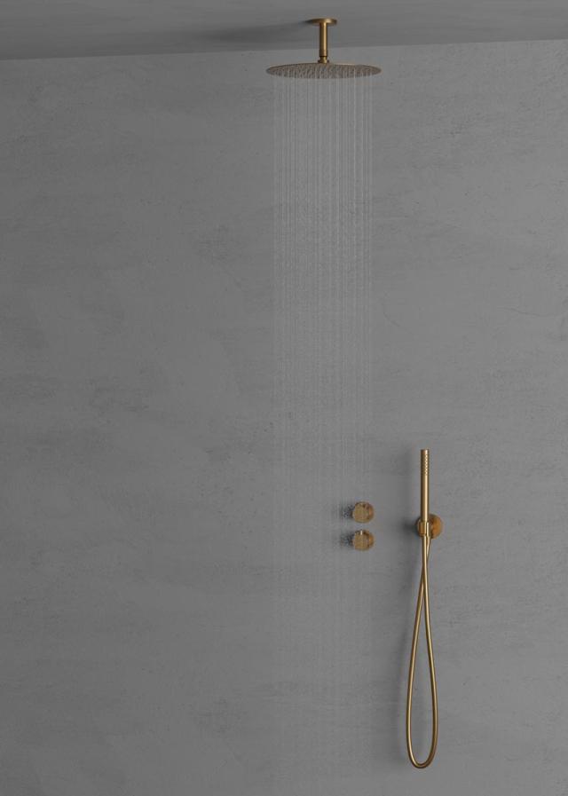 Primy Steel Harmonized 2y komplet bruseindbygningssæt m/loftbruser, Sand