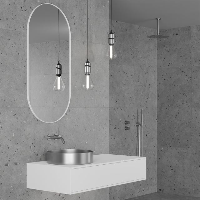 Primy Steel Harmonized 2z komplet bruseindbygningssæt m/loftbruser (lang), Rustfrit stål
