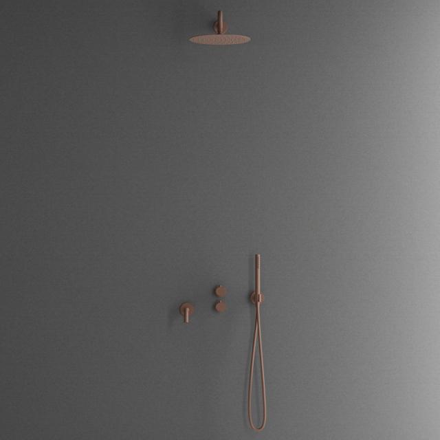 Primy Harmonized 3x komplet bruseindbygningssæt m/vægbruser og kartud, Rust