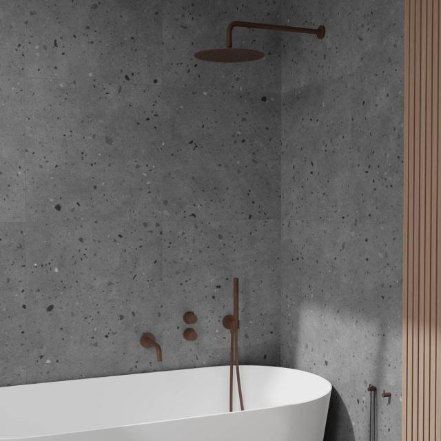 Primy Harmonized 3x komplet bruseindbygningssæt m/vægbruser og kartud, Rust