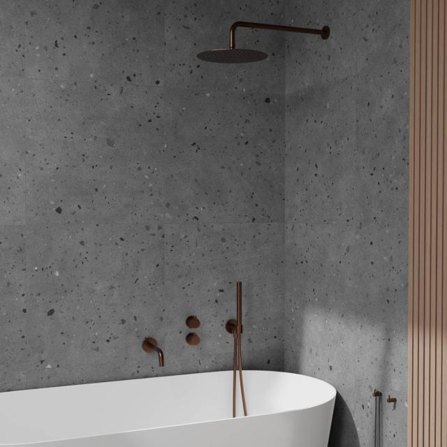 Primy Steel Harmonized 3x komplet bruseindbygningssæt m/vægbruser og kartud, Amber