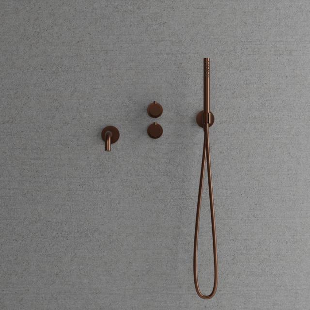 Primy Steel Harmonized 3x komplet bruseindbygningssæt m/vægbruser og kartud, Amber