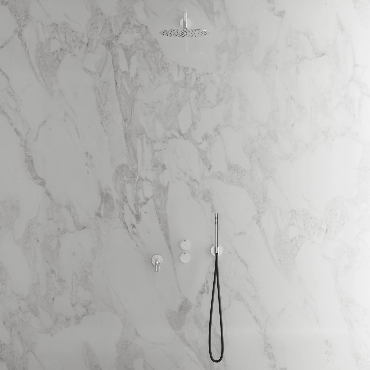 Primy Harmonized 3x komplet bruseindbygningssæt m/vægbruser og kartud, Classic