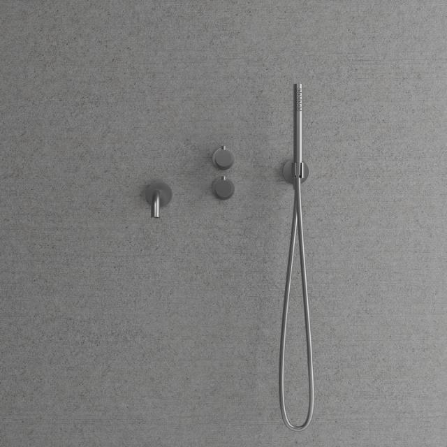 Primy Steel Harmonized 4 komplet indbygningsbrusesæt m/håndbruser og kartud, Rustfrit stål