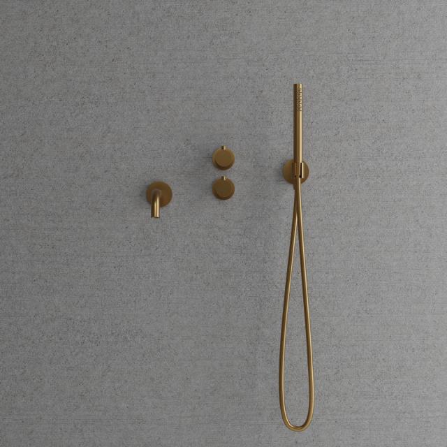 Primy Steel Harmonized 4 komplet indbygningsbrusesæt m/håndbruser og kartud, Sand