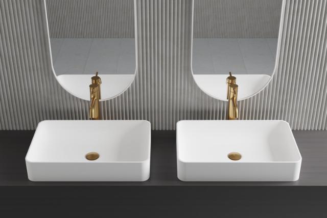 Primy S2 Solid Surface håndvask, Hvid