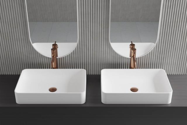 Primy S2 Solid Surface håndvask, Hvid