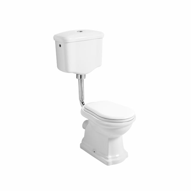 Retro Low toilet m/P-lås, Hvid m/krom rør