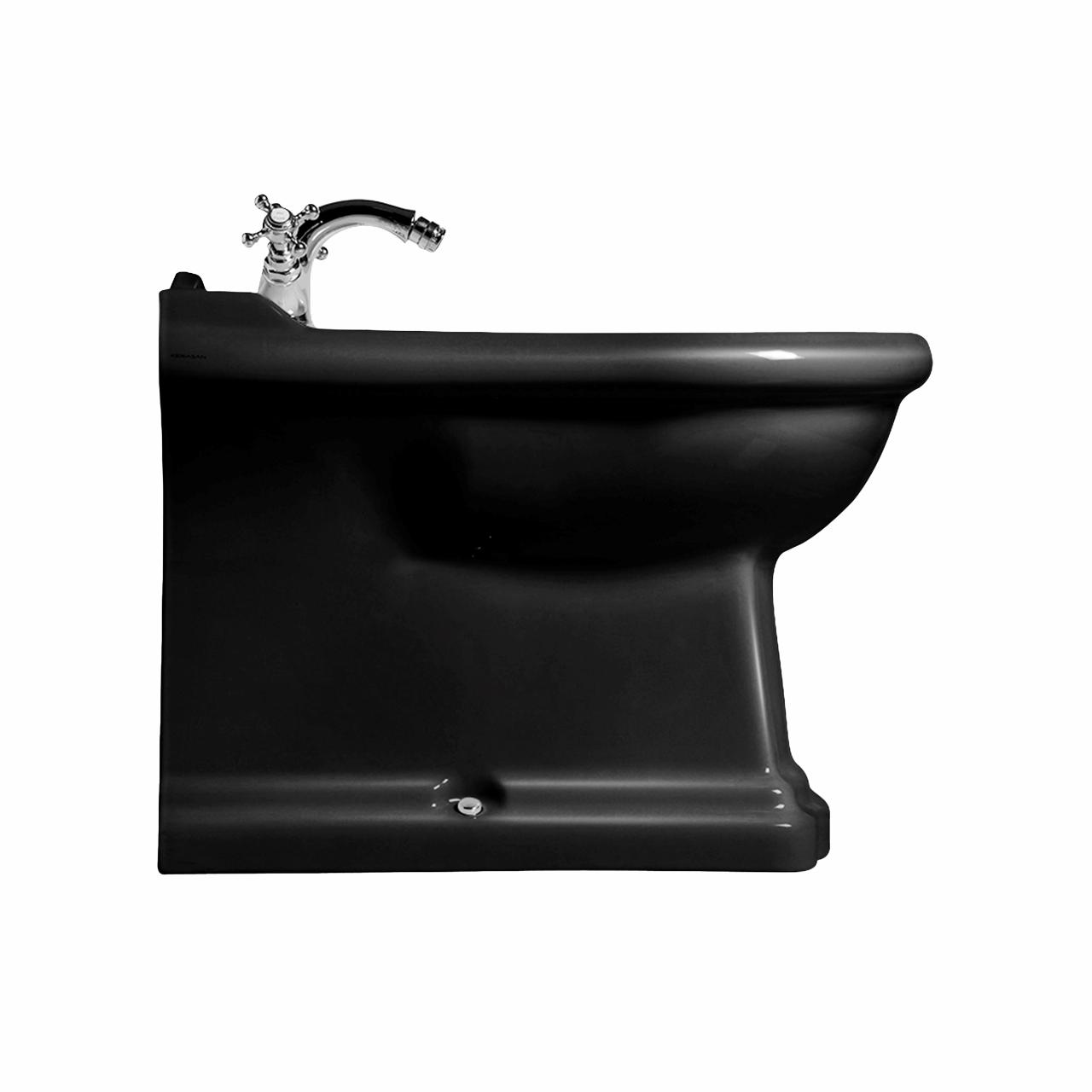 Retro gulvstående BTW-bidét, Blank sort
