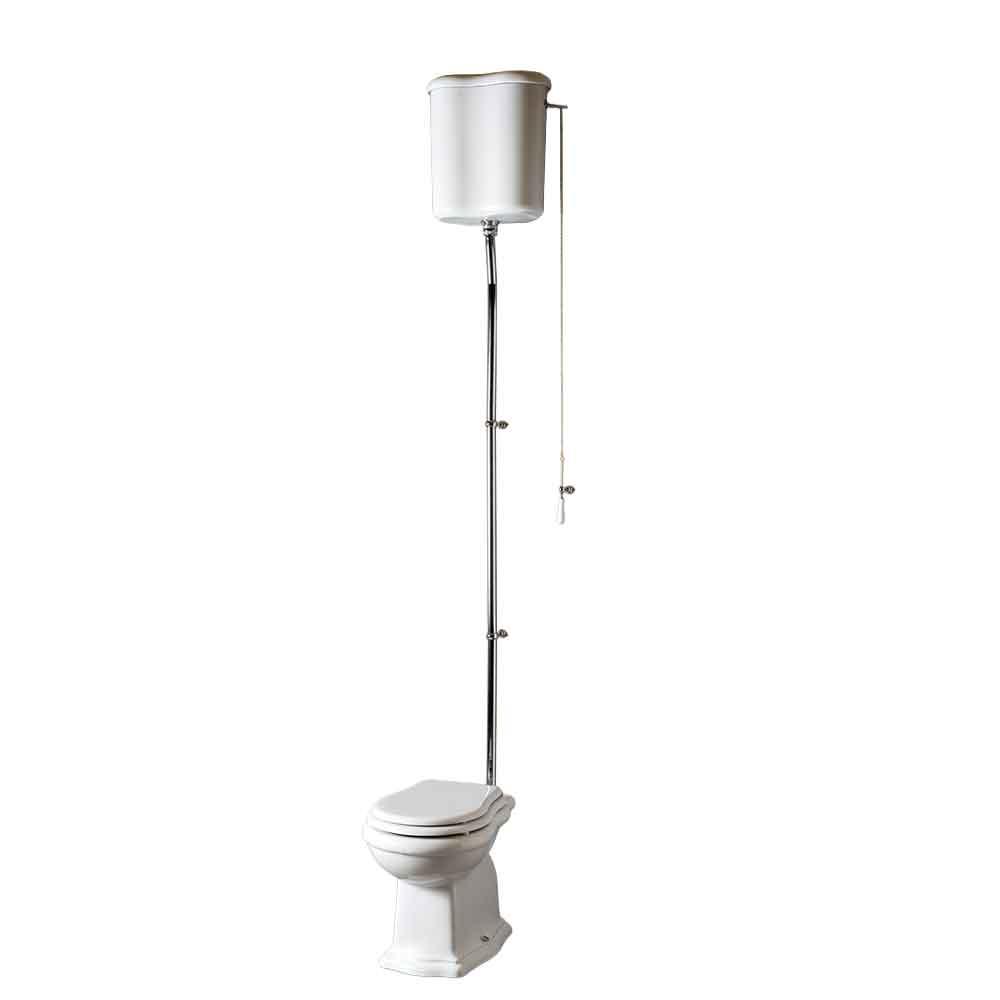Contea Retro High gulvstående toilet m/S-lås, Hvid m/hvidt sæde