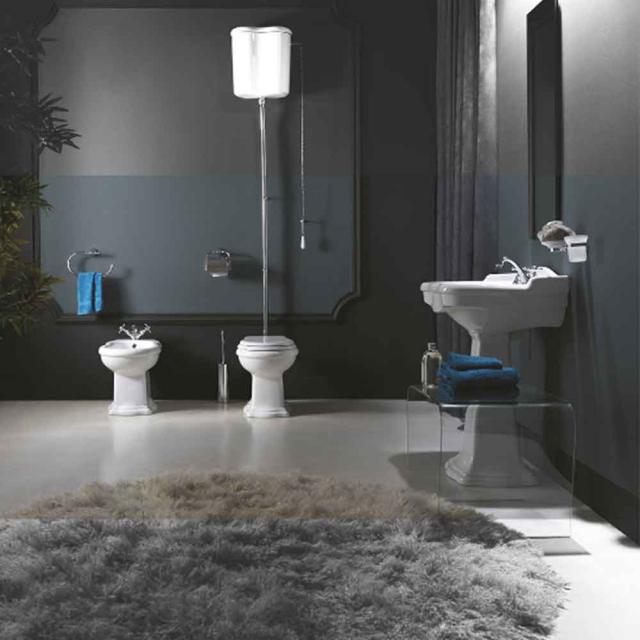 Contea Retro High gulvstående toilet m/S-lås, Hvid m/hvidt sæde