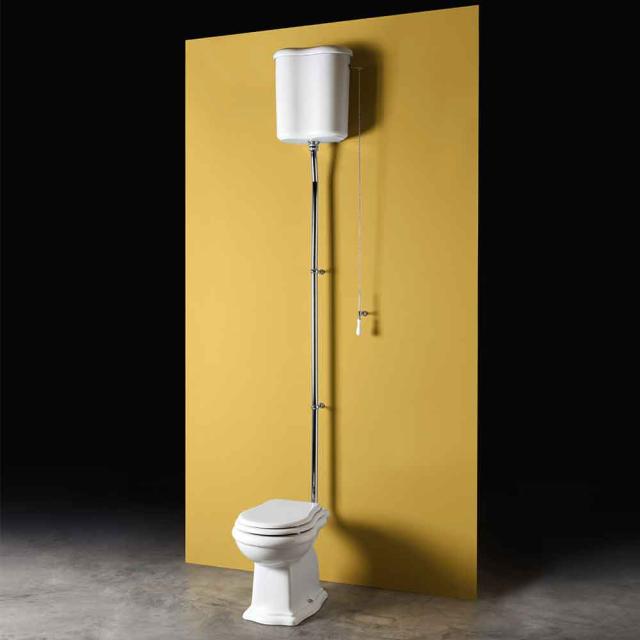 Contea Retro High gulvstående toilet m/S-lås, Hvid m/hvidt sæde