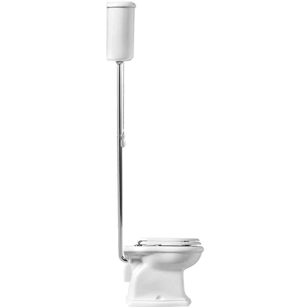 Contea Retro High gulvstående toilet m/P-lås, Hvid m/hvidt sæde