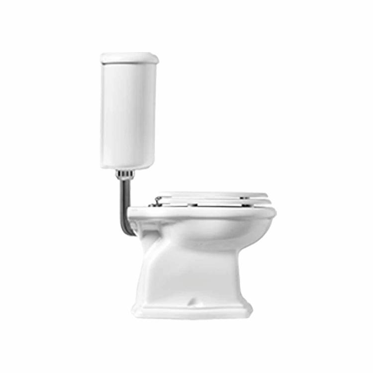 Contea Retro Low gulvstående toilet m/S-lås, Hvid m/hvidt sæde