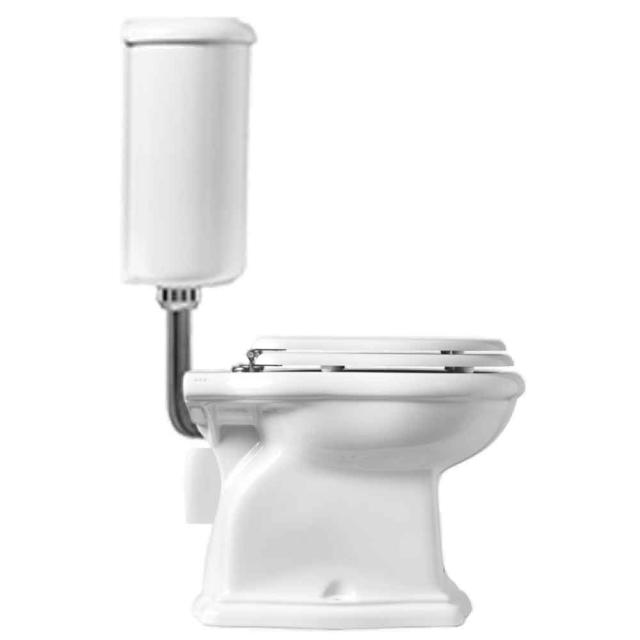 Contea Retro Low gulvstående toilet m/P-lås, Hvid m/hvidt sæde