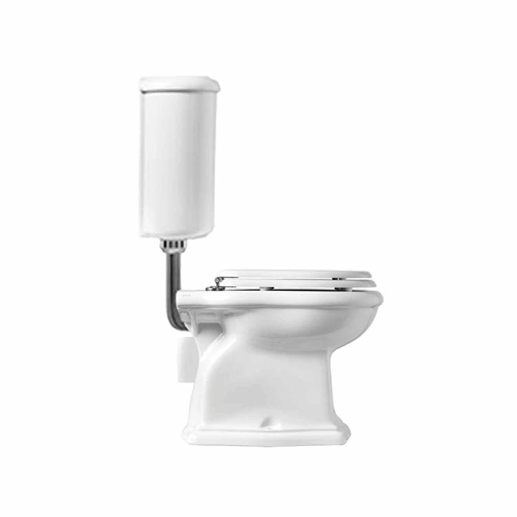 Contea Retro Low gulvstående toilet m/P-lås, Hvid m/hvidt sæde