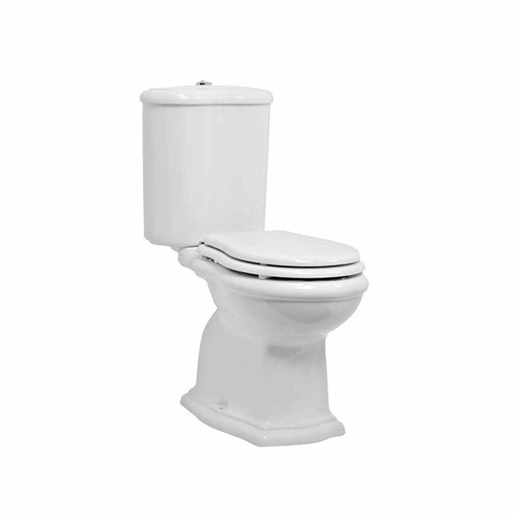 Contea Retro gulvstående toilet m/S-lås, Hvid m/hvidt sæde