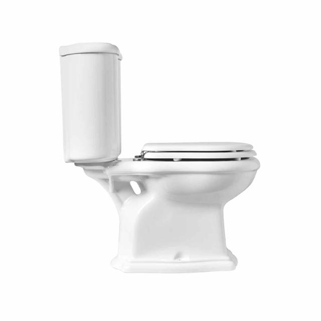 Contea Retro gulvstående toilet m/S-lås, Hvid m/hvidt sæde