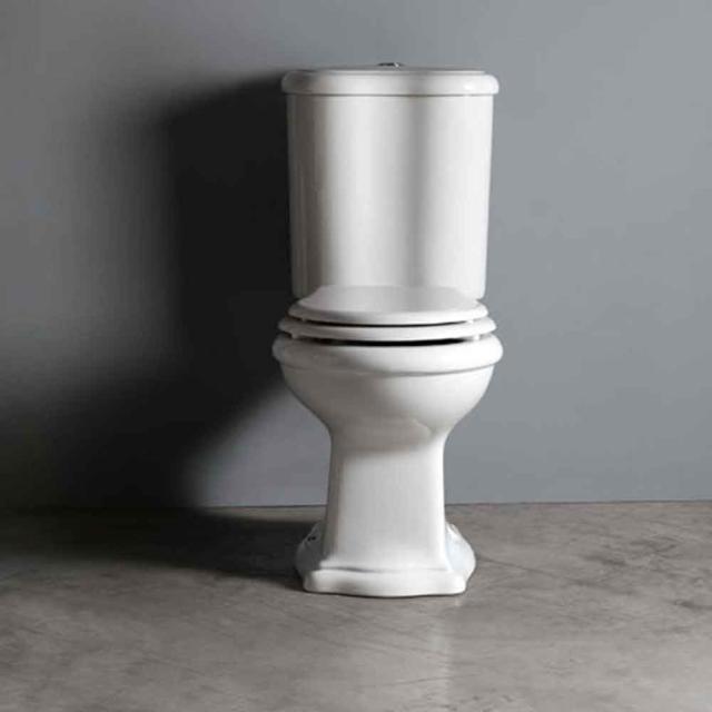 Contea Retro gulvstående toilet m/S-lås, Hvid m/hvidt sæde