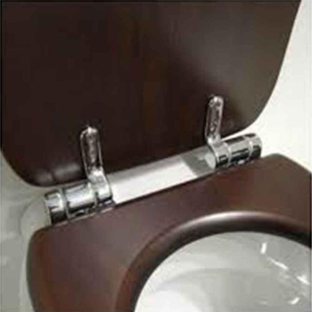 Contea Retro Low gulvstående toilet m/S-lås, Hvid m/sæde i valnød