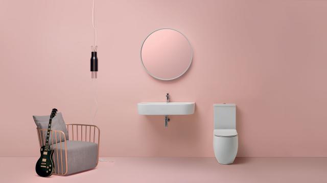 Flo gulvstående toilet m/cisterne, Hvid