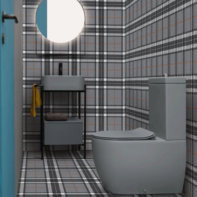 Glomp rimless gulvstående toilet, Matgrå