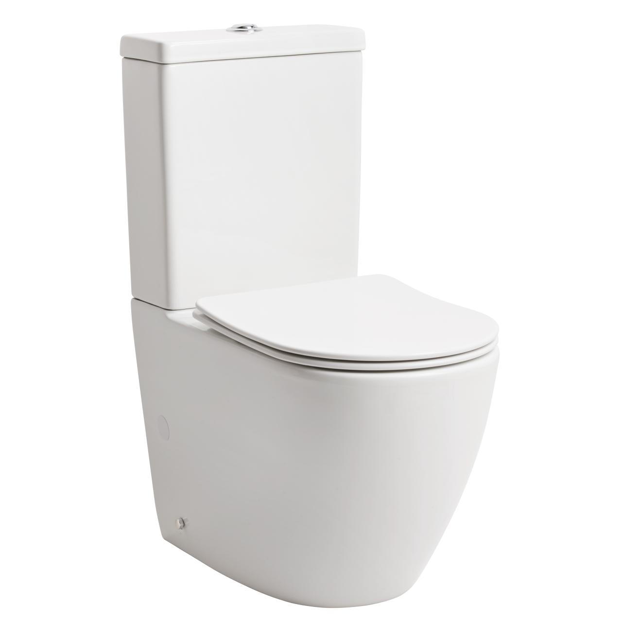Studio gulvstående toilet m/slim toiletsæde, ED2 Hvid