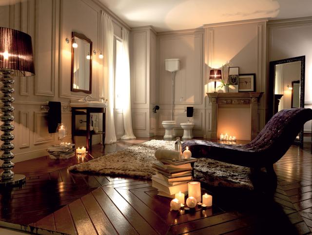 Retro High toilet m/S-lås, Hvid m/krom rør