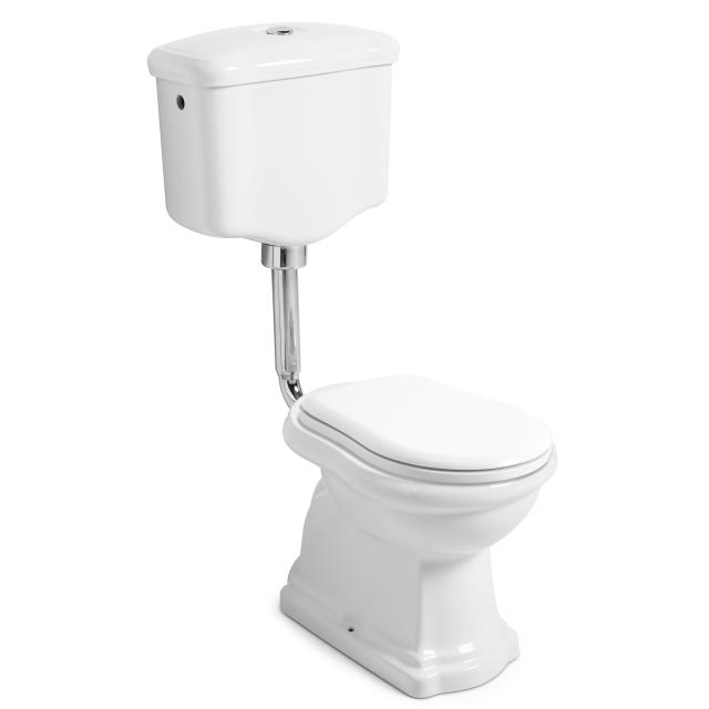 Retro Low toilet m/S-lås, Hvid m/krom rør