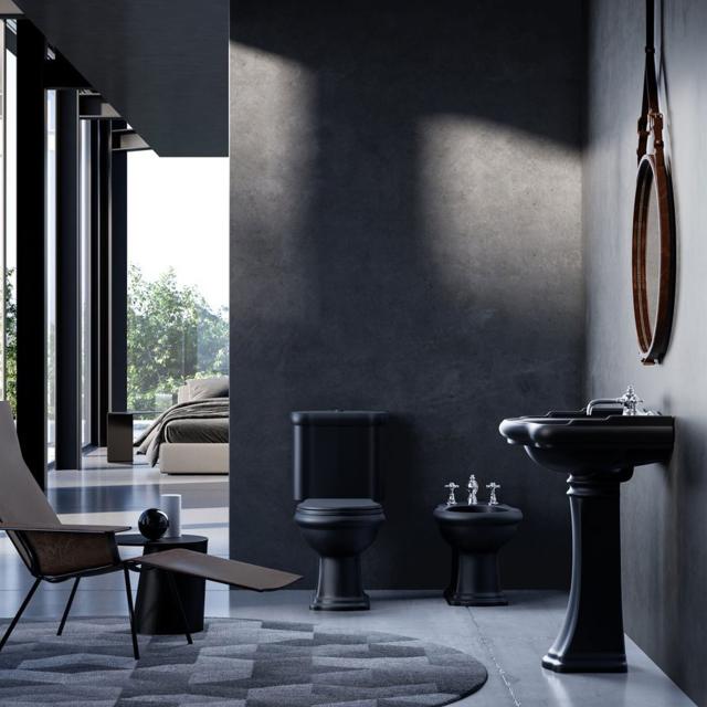 Retro Monoblocco toilet m/S-lås, Blank sort