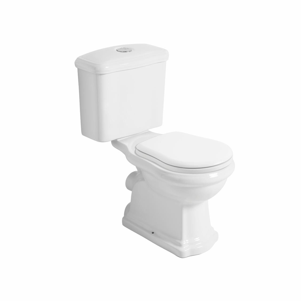 Retro Monoblocco toilet m/P-lås, Hvid