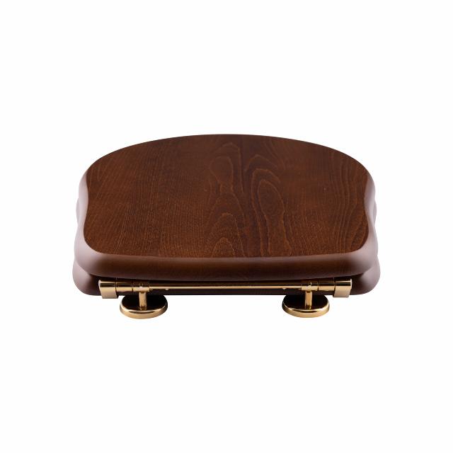 Retro toiletsæde, Valnød m/messing beslag