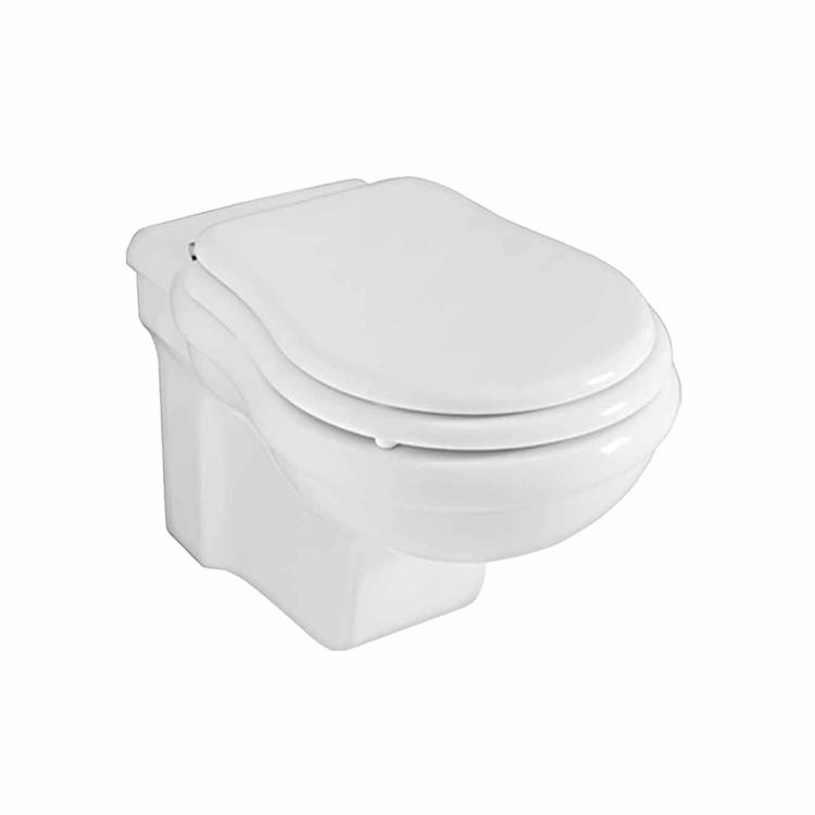 Contea Retro væghængt toilet, Hvid m/hvidt sæde