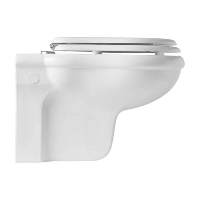 Contea Retro væghængt toilet, Hvid m/hvidt sæde