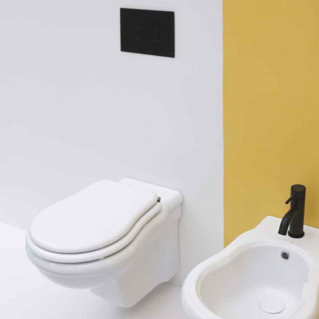 Contea Retro væghængt toilet, Hvid m/hvidt sæde