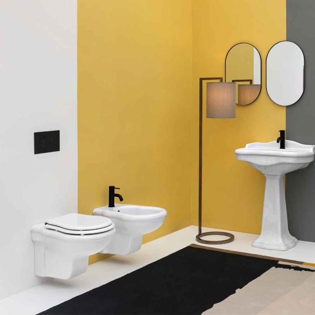 Contea Retro væghængt toilet, Hvid m/hvidt sæde