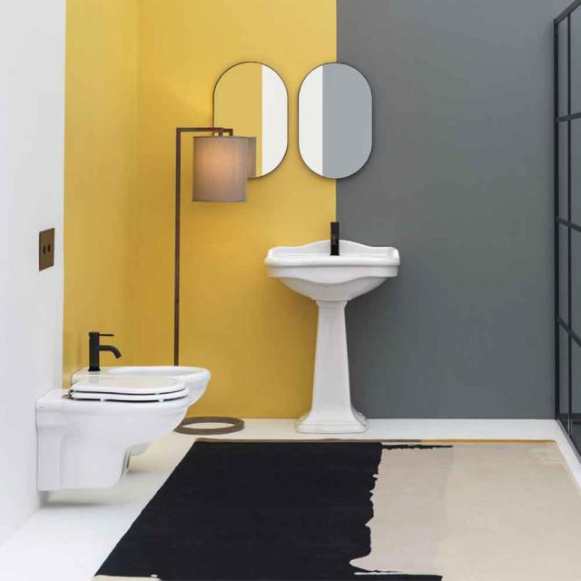 Contea Retro væghængt toilet, Hvid m/hvidt sæde