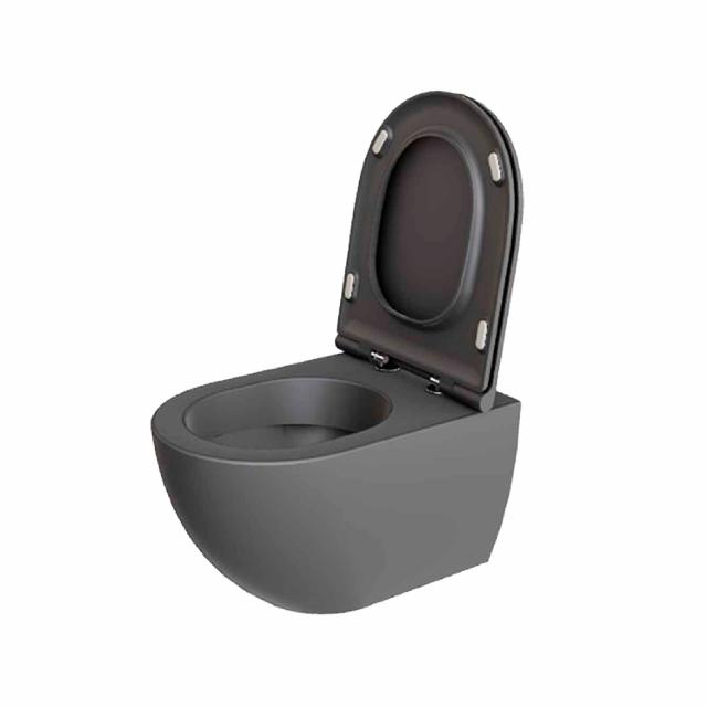Comoda væghængt toilet m/sæde, Antracit