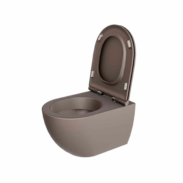 Comoda væghængt toilet m/sæde, Taupe