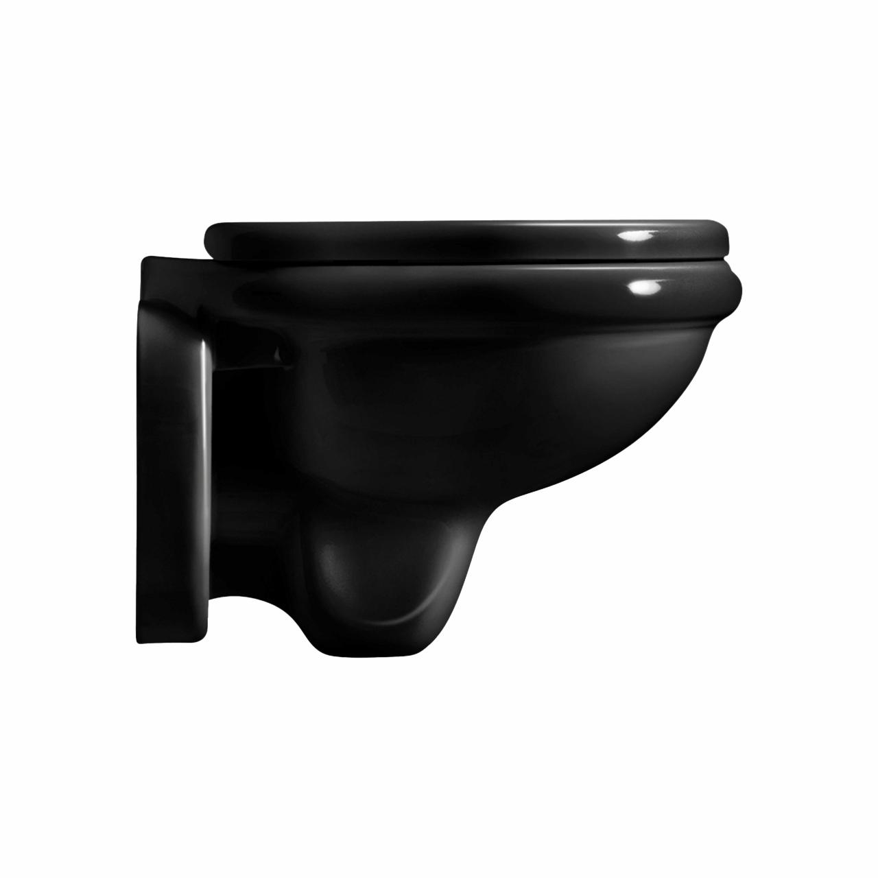 Retro væghængt toilet, Blank sort