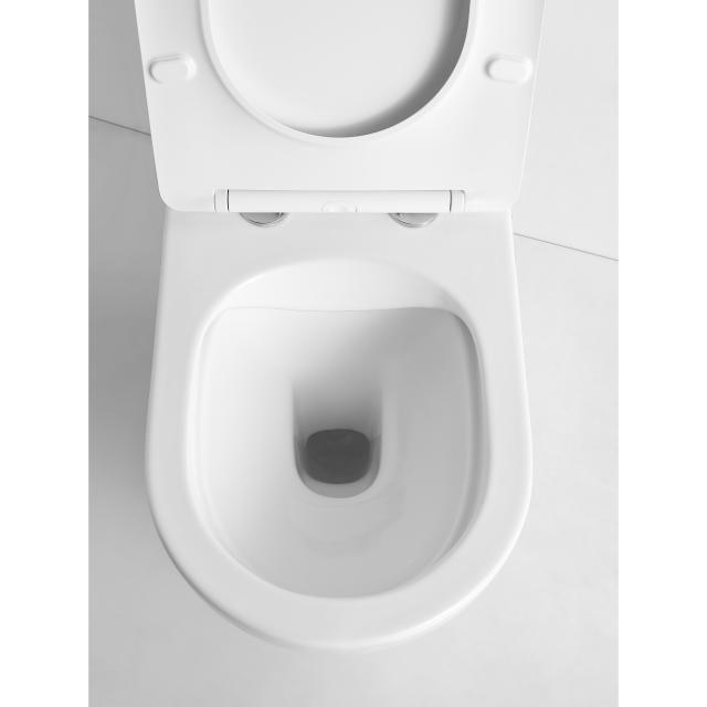 Studio rimless væghængt toilet m/slim toiletsæde, Hvid