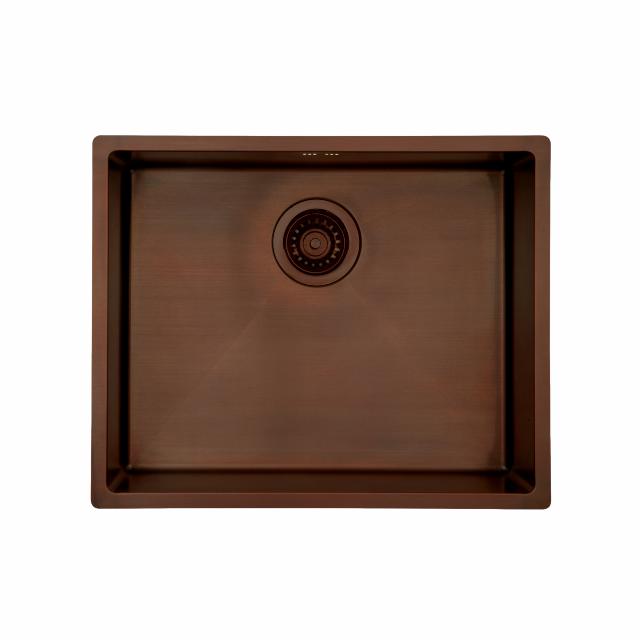Kubus 500 Soft køkkenvask, Bruneret massiv messing
