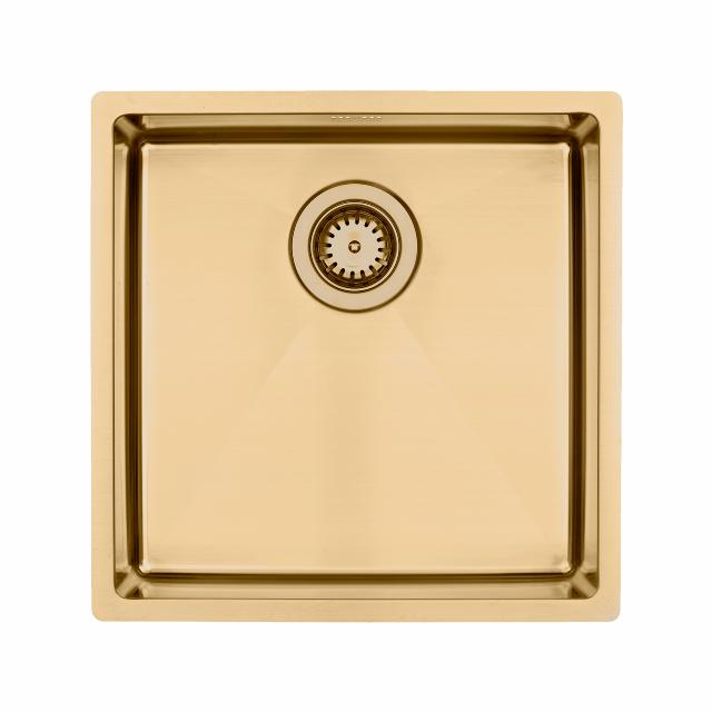 Kubus 400 Soft køkkenvask, Massiv messing