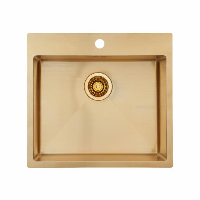 Kubus 540 Soft køkkenvask, Massiv messing