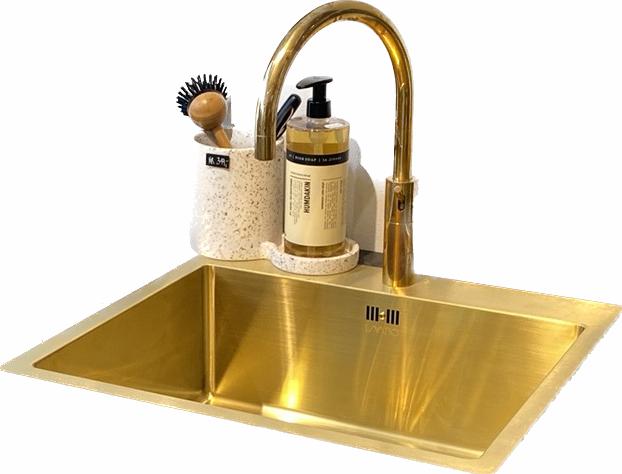 Kubus 540 Soft Køkkenvask, PVD messing