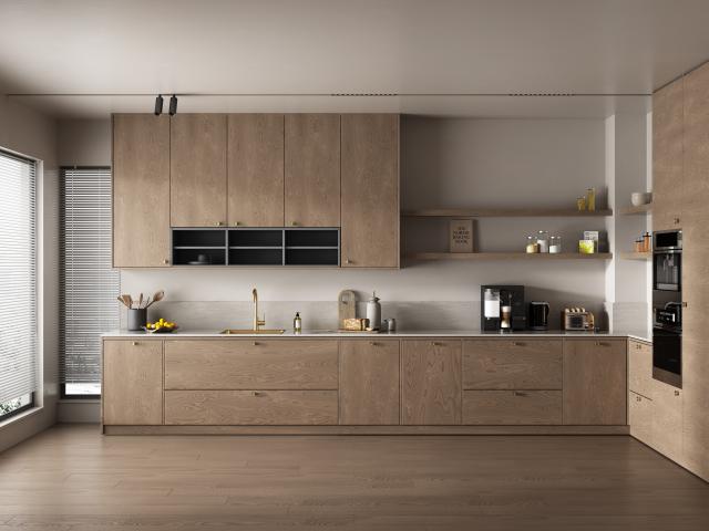 Kubus 540 Soft køkkenvask, PVD Messing