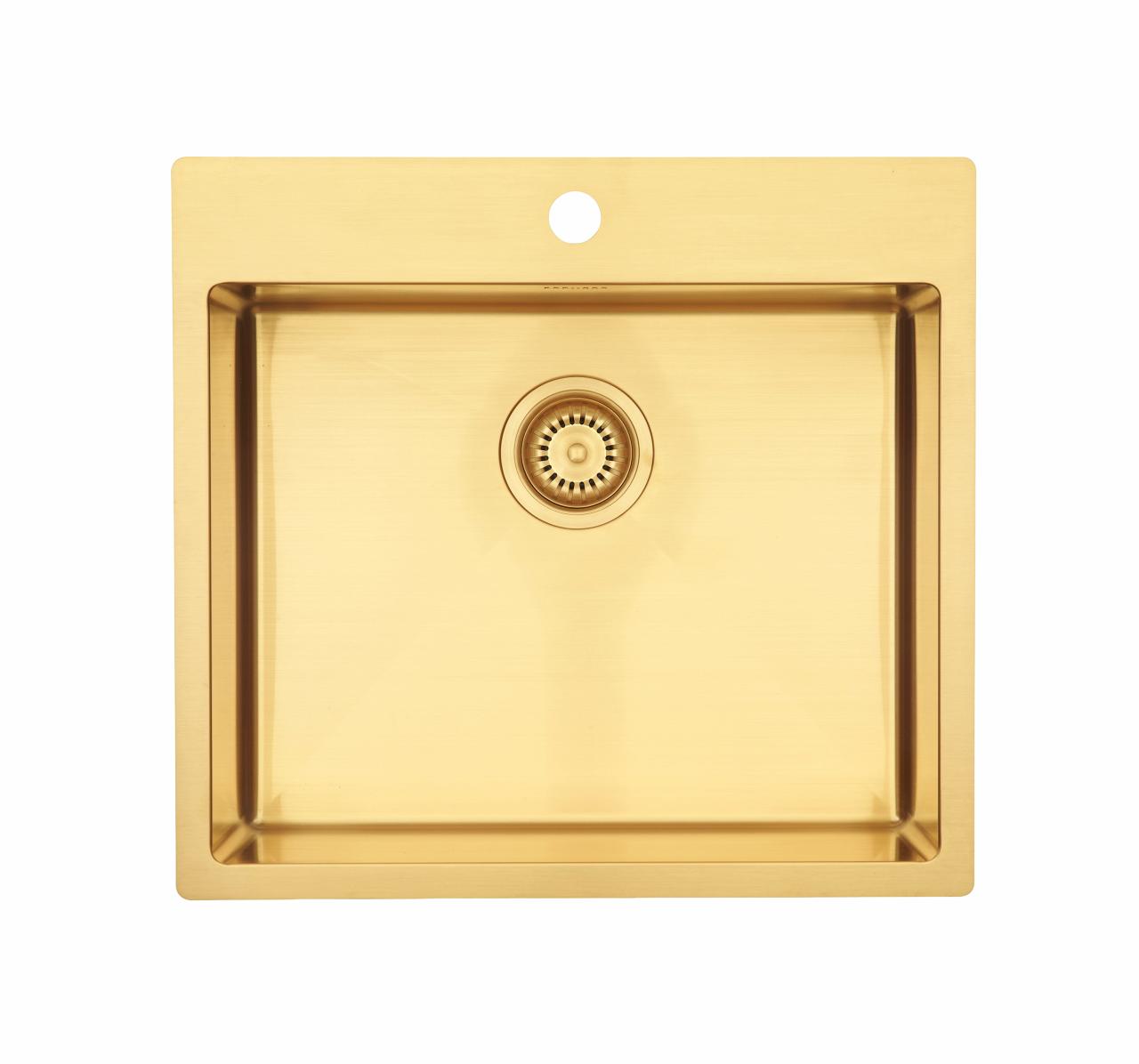 Kubus 540 Soft køkkenvask, PVD Sand