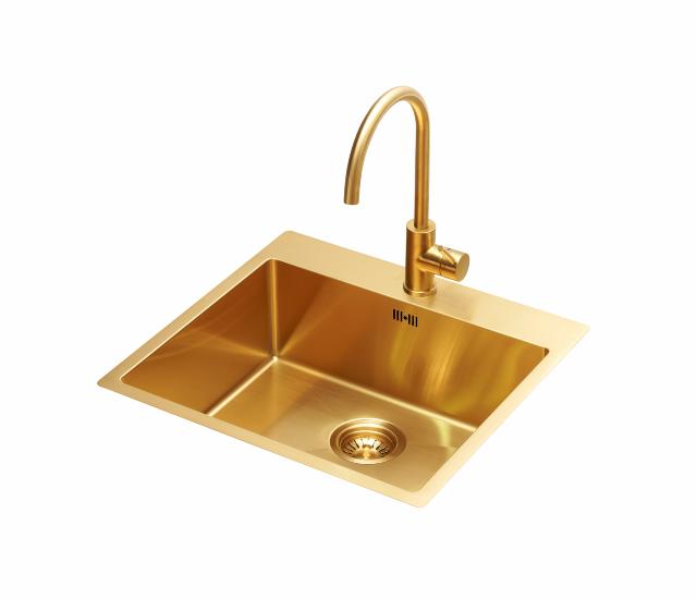 Kubus 540 Soft køkkenvask, PVD Sand