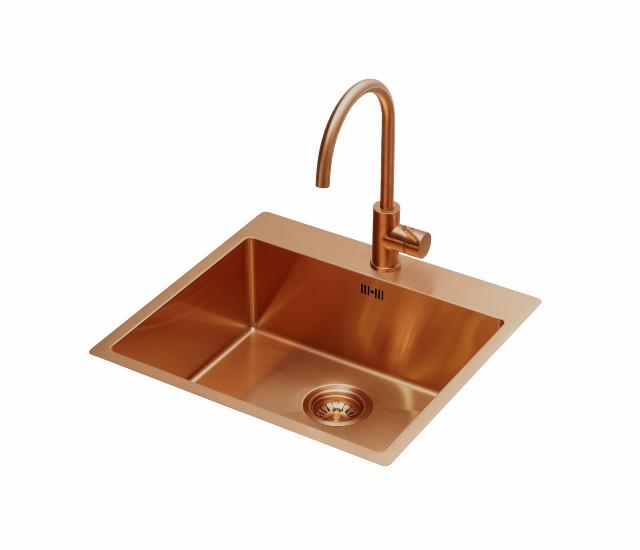 Kubus 540 Soft køkkenvask, PVD Kobber