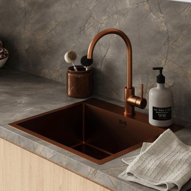 Kubus 540 Soft køkkenvask, PVD Kobber